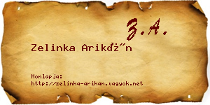 Zelinka Arikán névjegykártya